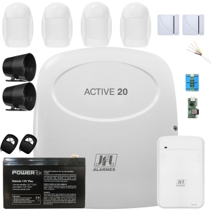 Kit Alarme Monitorado Active 20 Com Ethernet Acesso Via App Celular