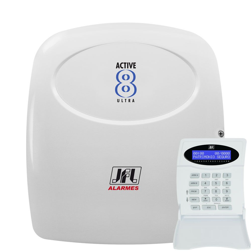 Kit Alarme Residencial Monitorado Active 8 Ultra Jfl Com Gprs