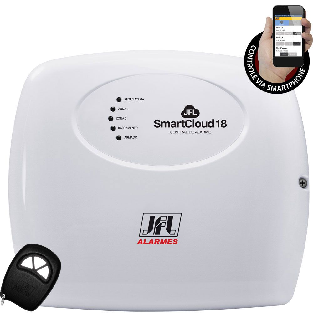 Kit Alarme SmartCloud 18 Jfl Sensores Sem Fio IrPet 530 e Shc Fit