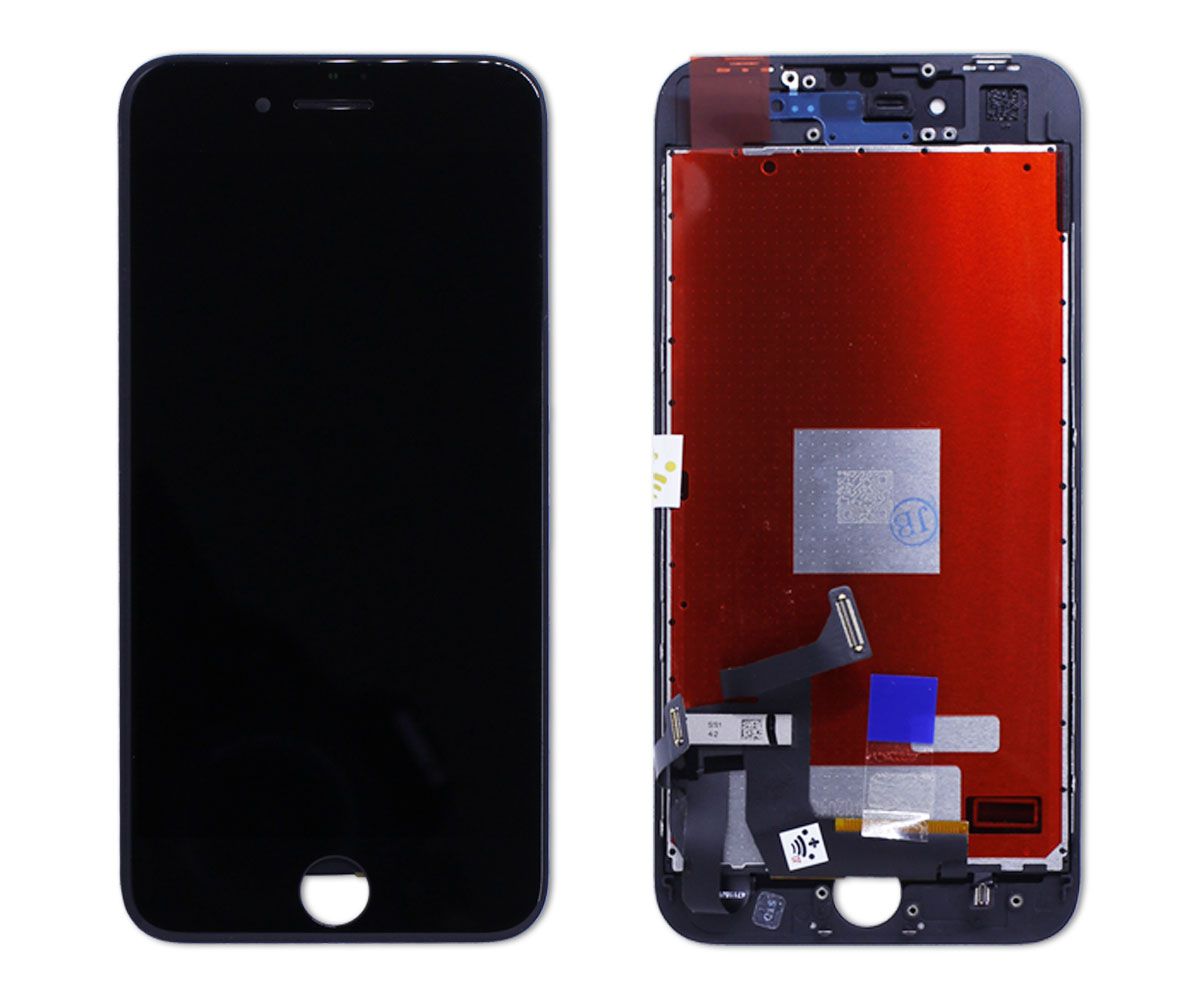 Kit Tela Display iPhone 8 Premium Preto + Bateria + Capa Apple Azul Escura