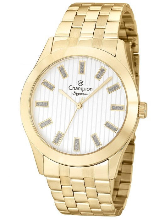 Relógio Champion Elegance Dourado Glitter CN26706H