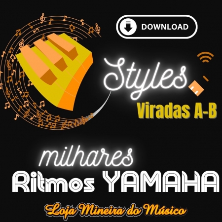 Ritmos YAMAHA Milhares Styles Teclado Yamaha  Campeão de Vendas
