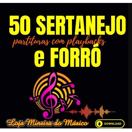 SAX SOPRANO Partituras Sertanejo e Forró com 50 Playbacks Sax - MIMO MUSICAL