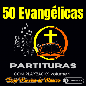 TROMBONE Partituras Evangélicas com Playbacks Gospel 50 Músicas (Volume 1)
