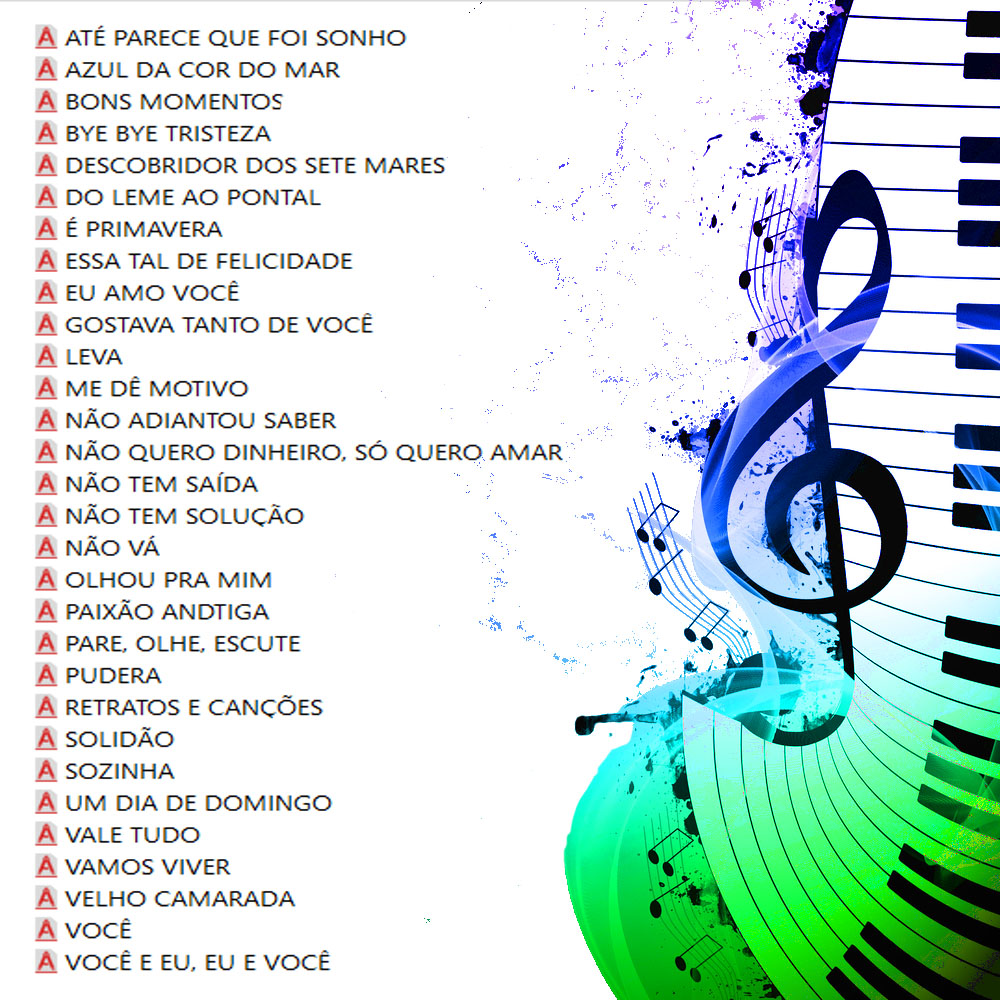 Coletânea Brasileiras Anos 80 Partituras Midis MP3 BRASILEIRAS Playbacks e Partituras Tim Maia