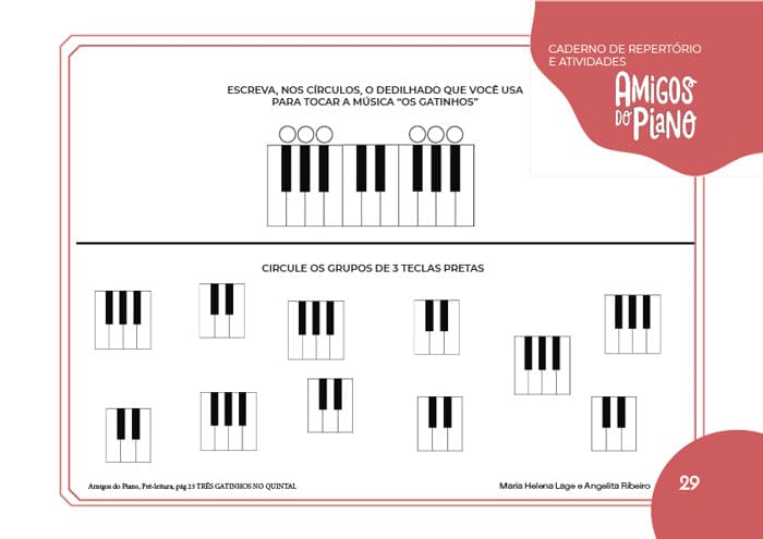 DUPLA Amigos do Piano PRÉ-LEITURA ( Livro de Referência + Caderno de Atividades e Repertório do Pré-Leitura)