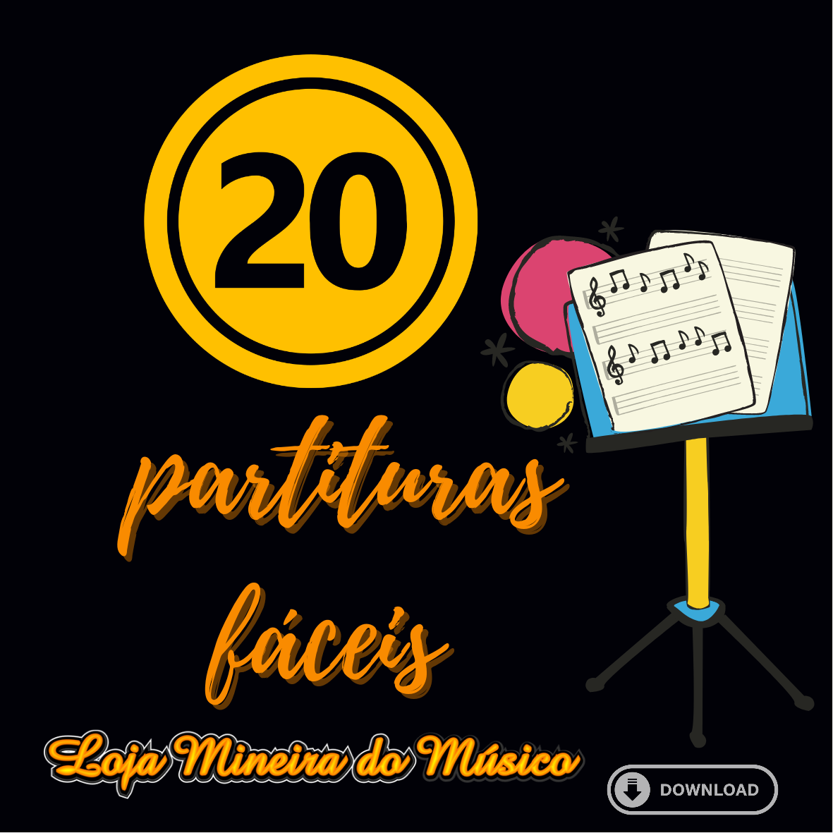 20 Partituras Fáceis para Saxofone Soprano - Músicas Populares Brasileiras e Internacionais.