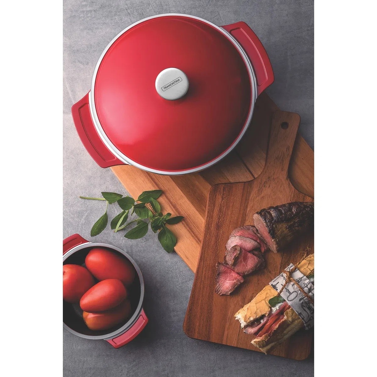 Caçarola Lyon Antiaderente Vermelha 24cm Tramontina - Sua Casa Gourmet e Cia
