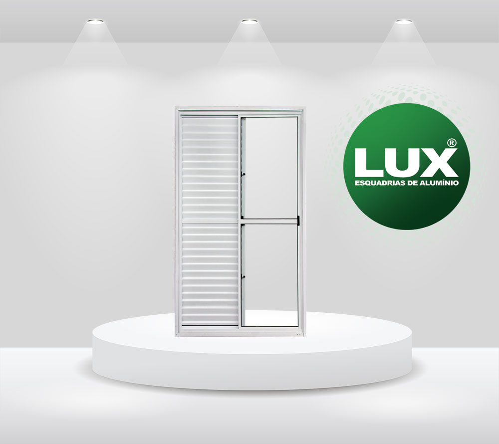 Porta de Correr Veneziana de Alumínio Branco Lux Esquadrias - 2,10 m (altura) x 1,20 m (largura) - 3 Folhas