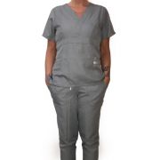 Conjunto Scrub - Pijama cirurgico Anatomys Feminino Grafite microfibra premium 100% Poliéster