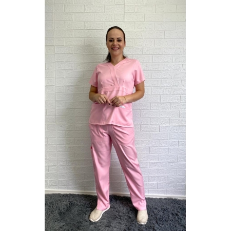 Conjunto Scrub - Pijama cirurgico Anatomys Feminino Rosa claro 100% Algodão