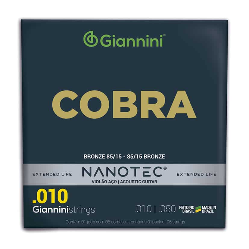 Encordoamento Giannini Cobra Nanotec Violão Aço .010 GEEFLE PN