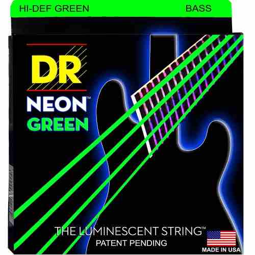 Encordoamento para Baixo 4 cordas DR Strings Neon Green 0.45