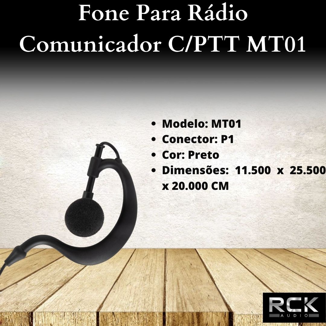 Fone Para Rádio Comunicador C/PTT MT01