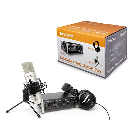 Kit de gravação TASCAM TrackPack 2x2 - interface com mic e fone