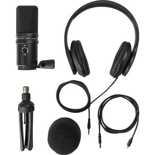 Kit de Microfone com Fone USB Zoom ZUM-2 para Podcast