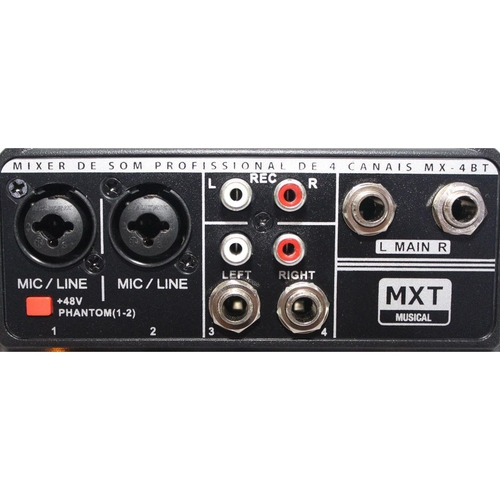 Mesa de som 4 canais MXT MX-4BT Interface USB