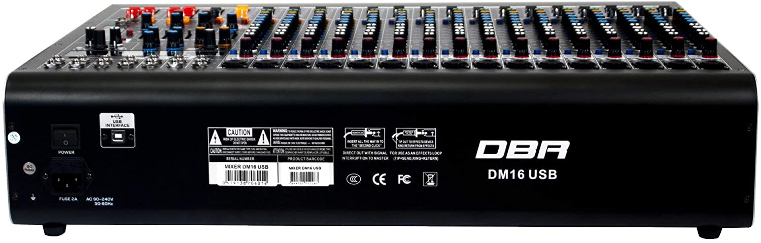 Mesa de Som DBR DM16 USB 16 Canais Bluetooth