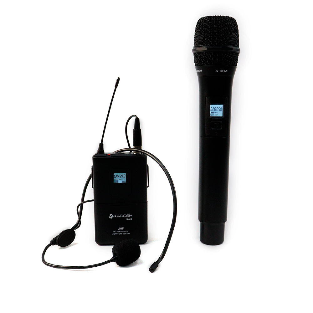 Microfone sem Fio de mão e Headset Kadosh K492C