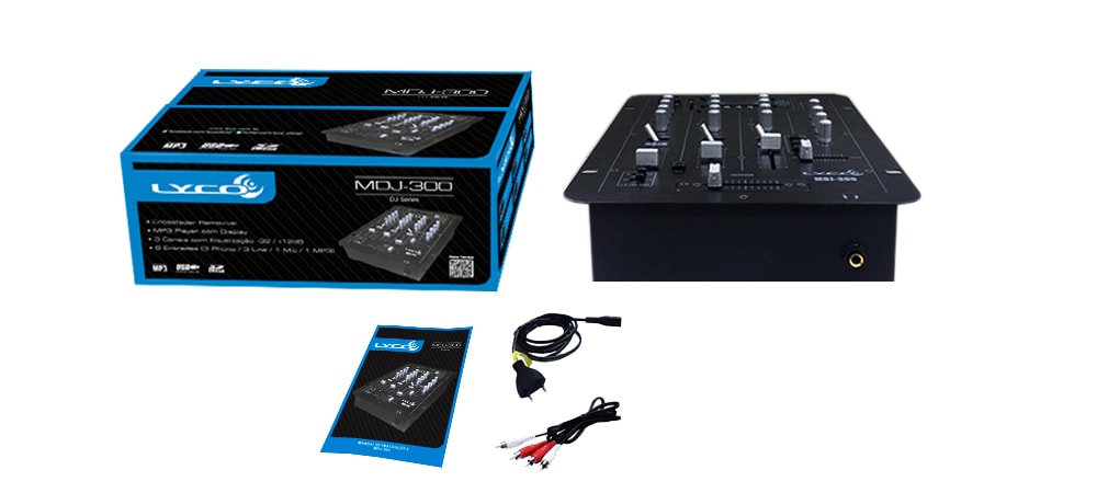 Mixer para DJ Lyco MDJ-300 - Com entrada USB e SD integrada