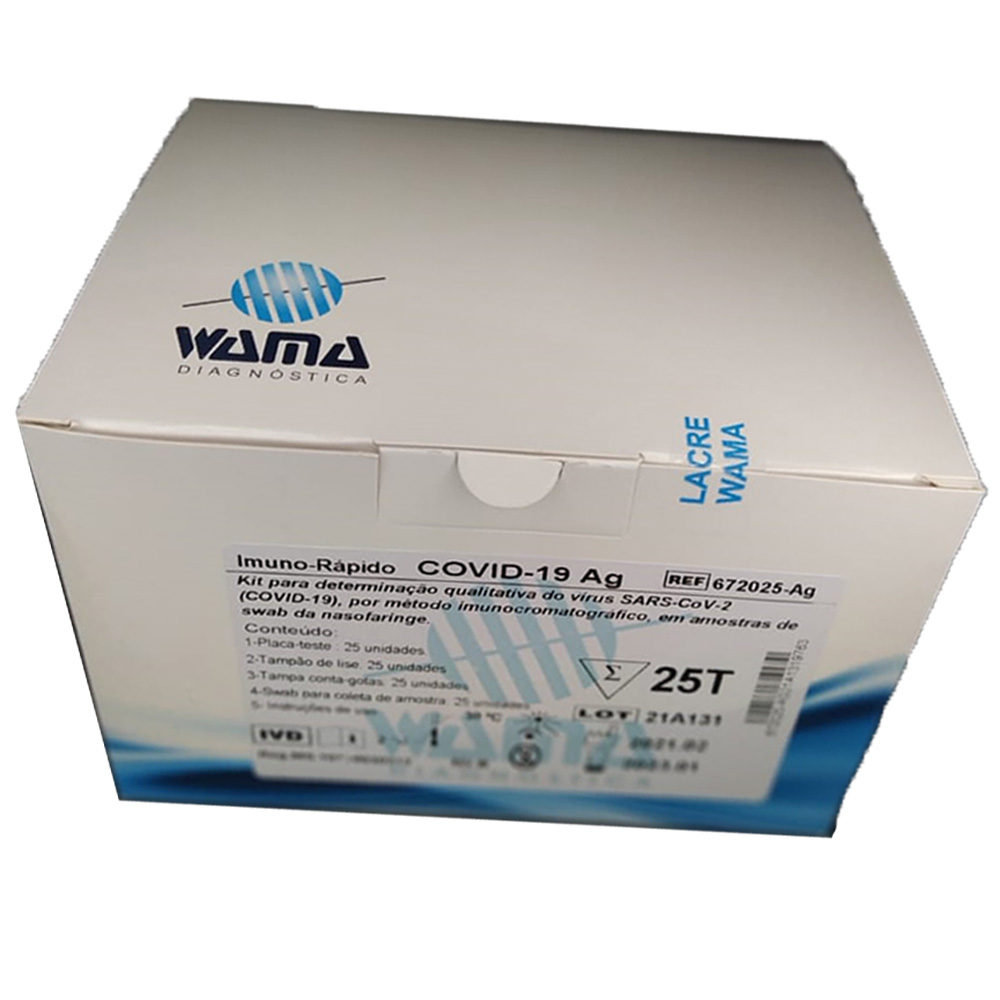 Teste Rápido COVID-19 Antígeno Ag - Wama - Caixa com 25 testes - Pronta Entrega/envio