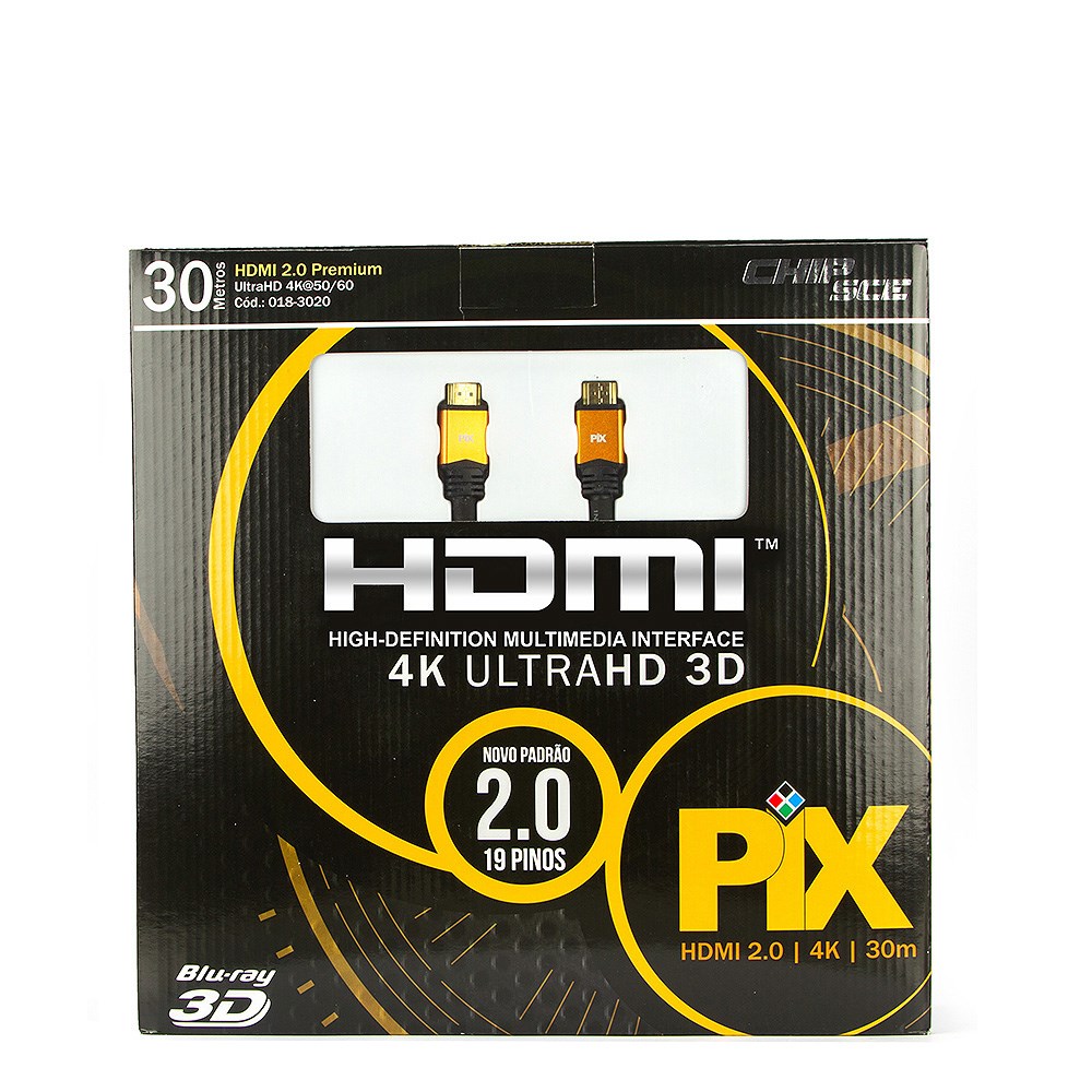 Cabo HDMI 2.0 - 4K Ultra HD 3D - 30 Metros  - LD Cabos Soluções Áudio e Vídeo 