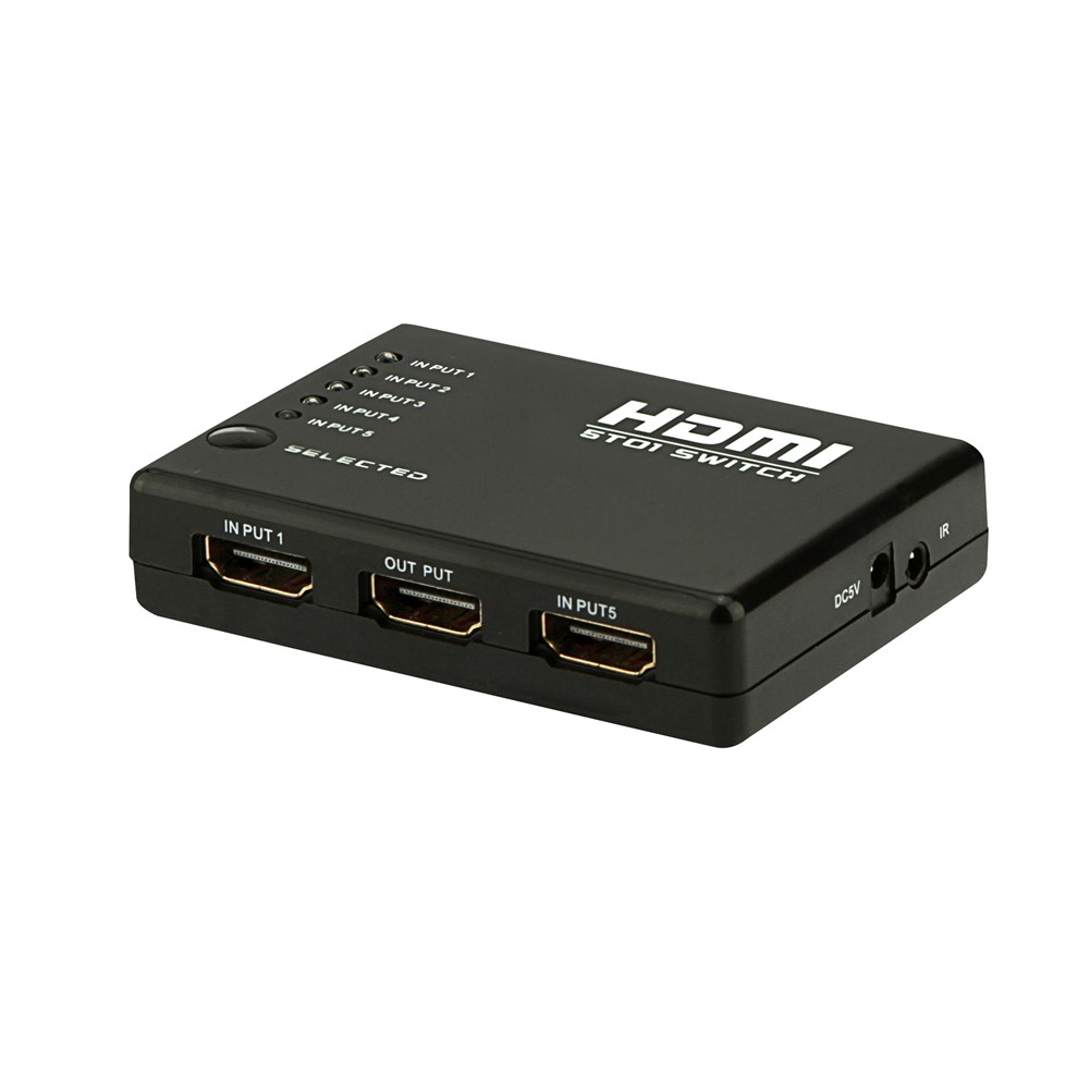 Switch HDMI 5 Entradas 1 Saída Com Controle  - LD Cabos Soluções Áudio e Vídeo 