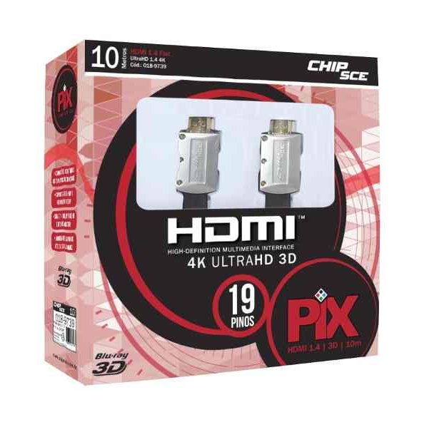 CABO HDMI FLAT 10 METROS 1.4 4K ULTRAHD 19 PINOS  - LD Cabos Soluções Áudio e Vídeo 