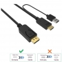 Cabo HDMI Para Displayport Ativado  Com USB - 1.8 Metros