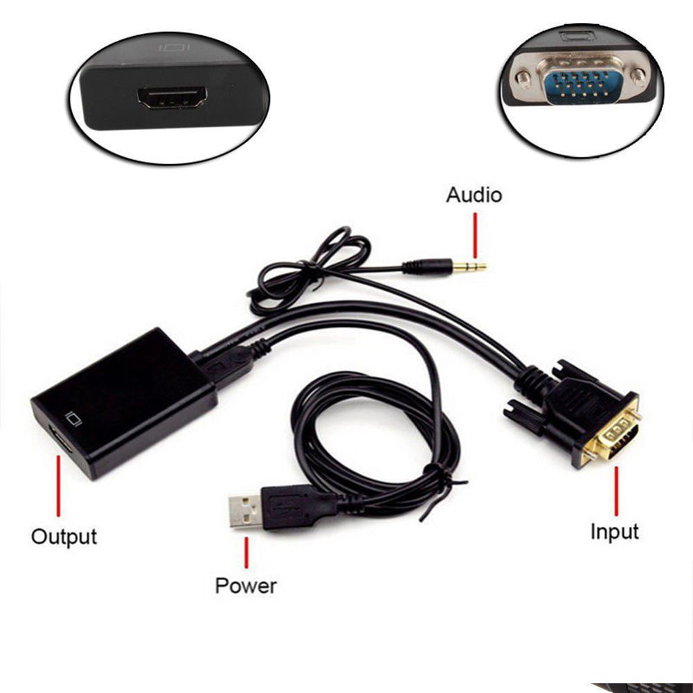 Conversor VGA Para HDMI Com Áudio USB  - LD Cabos Soluções Áudio e Vídeo 