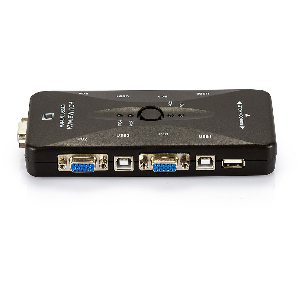 Switch KVM USB 4 Portas VGA  KVM41UA - USB 2.0  - LD Cabos Soluções Áudio e Vídeo 