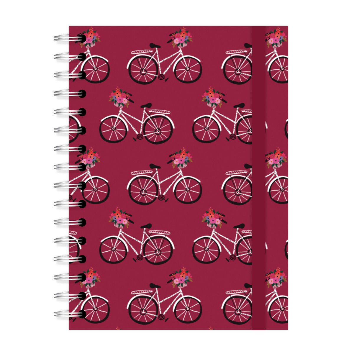 Caderno A4 96 folhas Bicicleta Vinho Lubi
