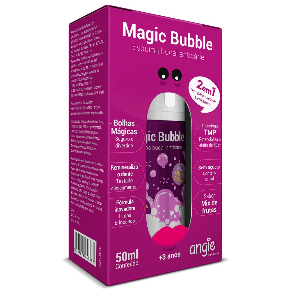 Espuma Bucal Anticárie Magic Bubble 50ml Angie