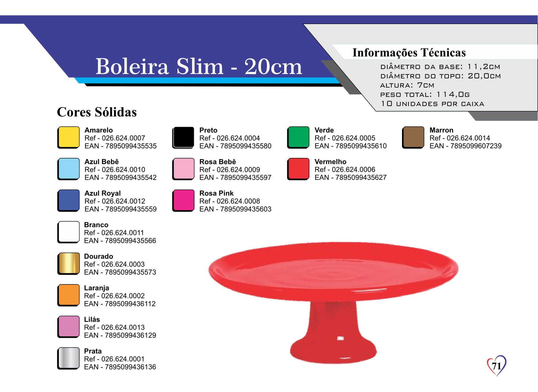 Boleira Slim - 20cm - und  - AMOR DE A A Z COMERCIO DE EMBALAGENS LTDA