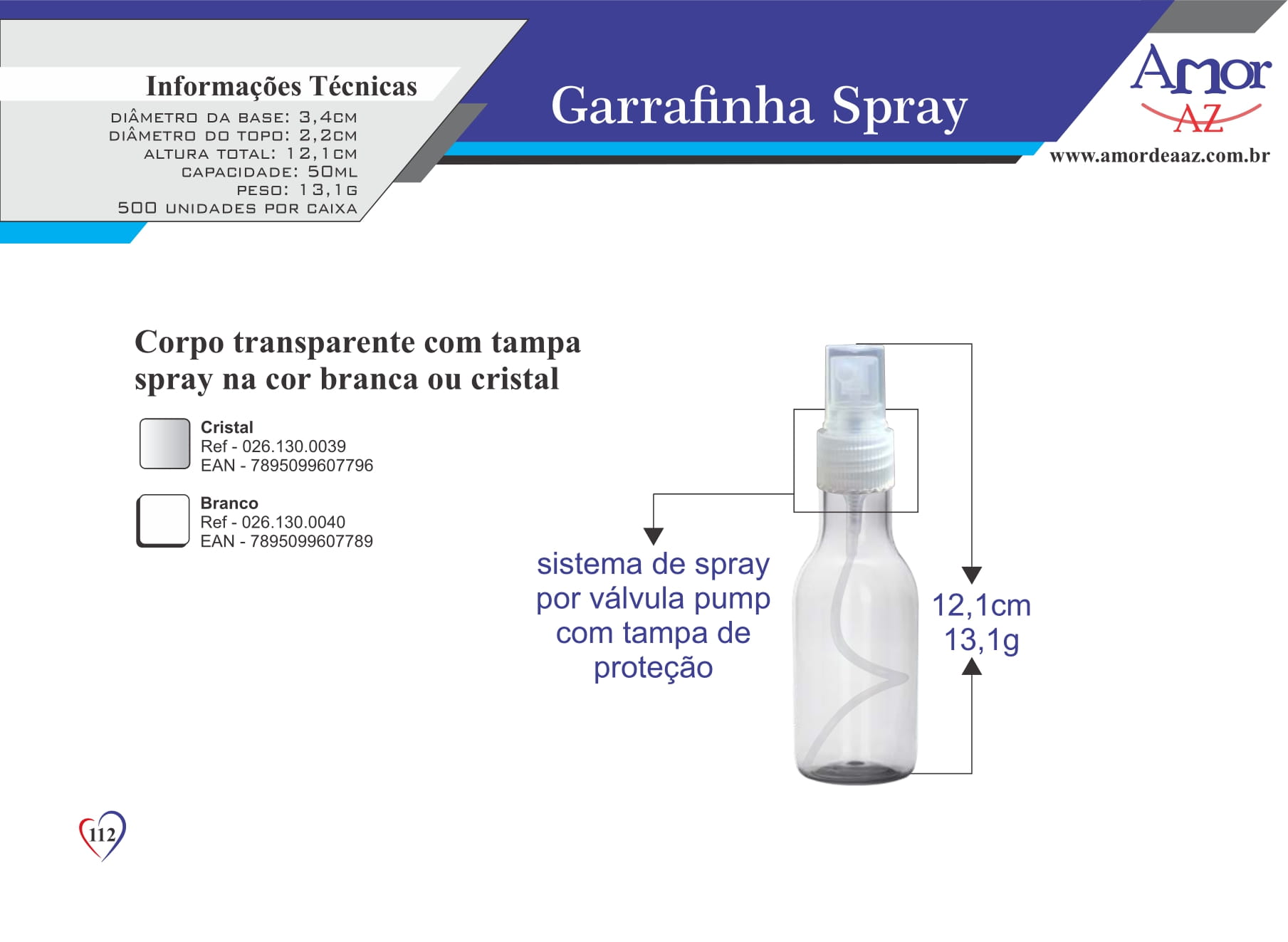 Garrafinha Spray - pct c/ 10  - AMOR DE A A Z COMERCIO DE EMBALAGENS LTDA