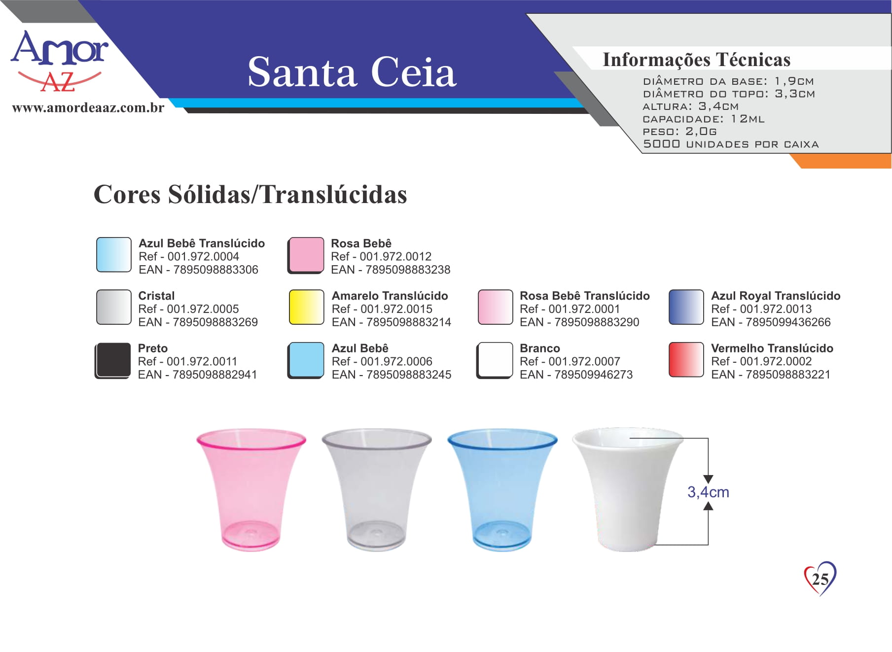 Santa Ceia - pct c/ 50  - AMOR DE A A Z COMERCIO DE EMBALAGENS LTDA
