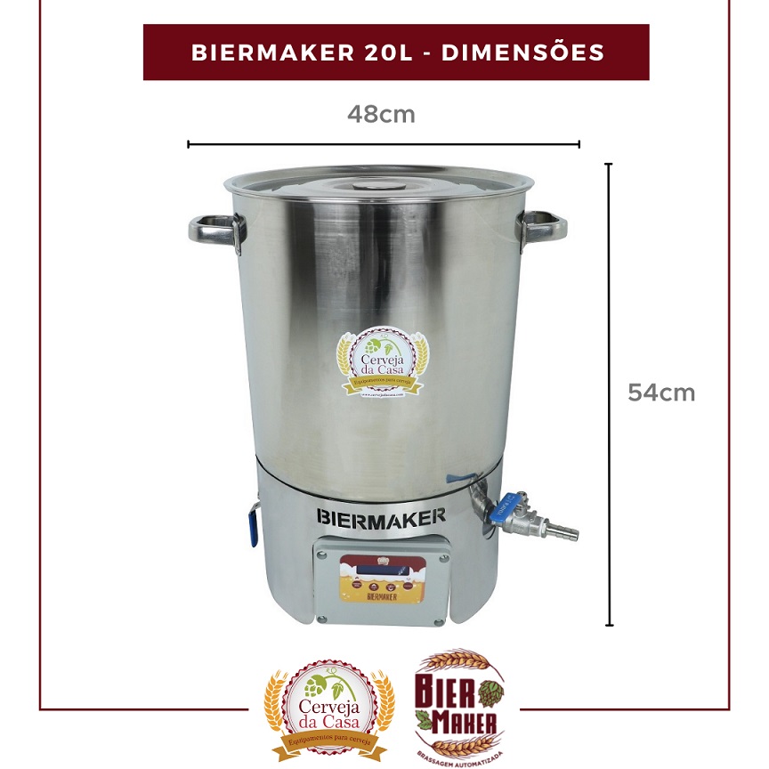 BierMaker® 20 litros - Equipamento em Inox Automatizado Método Single Vessel