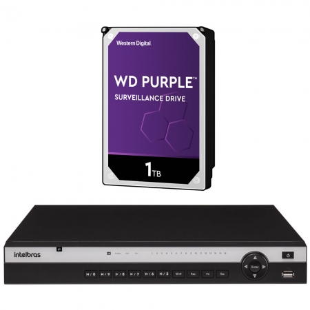 Gravador digital de vídeo em rede NVD 3316-PLUS + HD 1 Tera Purple Intelbras