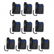 Kit 10 Telefones Com fio Identificador Chamda TC 60 ID Intelbras