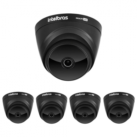 Kit 5 Câmeras Multi HD 2 Megapixels 2.8mm 20m VHD 1220 D G7 BLACK Intelbras