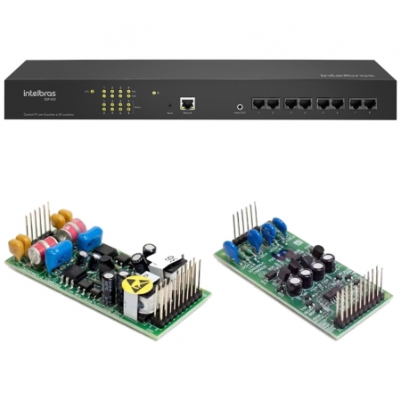 Kit PABX IP 50 Ramais Voip CIP 850 Gateway Com 2 Linhas e 2 Ramais Análogicos Intelbras