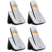 Kit Telefone Sem Fio + 3 Ramais Branco e Preto TS 3110 Intelbras
