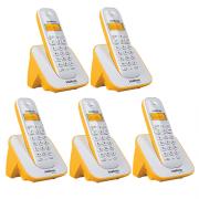 Kit Telefone Sem Fio + 4 Ramais Branco e Amarelo TS 3110 Intelbras