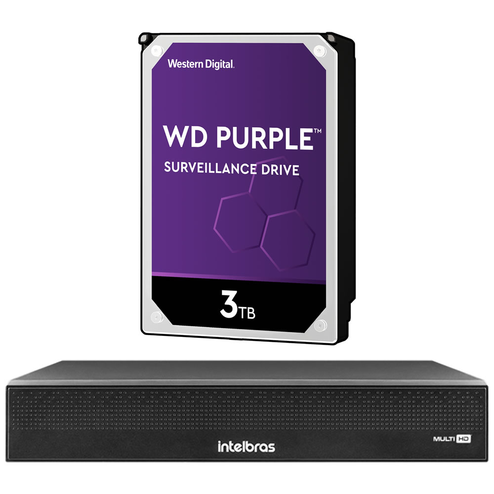 Gravador de vídeo inteligente com design compacto MHDX 3116-C + HD 4 Tera Purple Intelbras