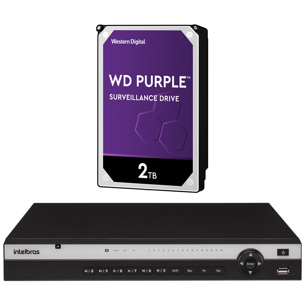 Gravador digital de vídeo em rede NVD 3316-PLUS + HD 2 Tera Purple Intelbras