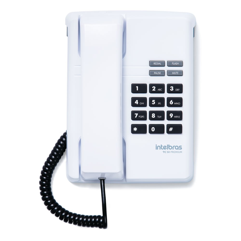 Kit 02 Telefones Com Fio TC 50 Premium Branco Intelbras