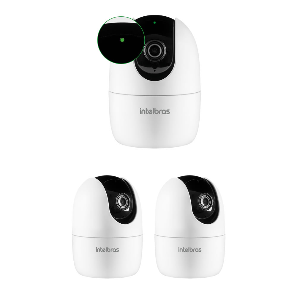 Kit 3 Câmeras Wi-Fi Inteligente 360° Com Alarme e Armazenamento em Nuvem iM4 C Intelbras