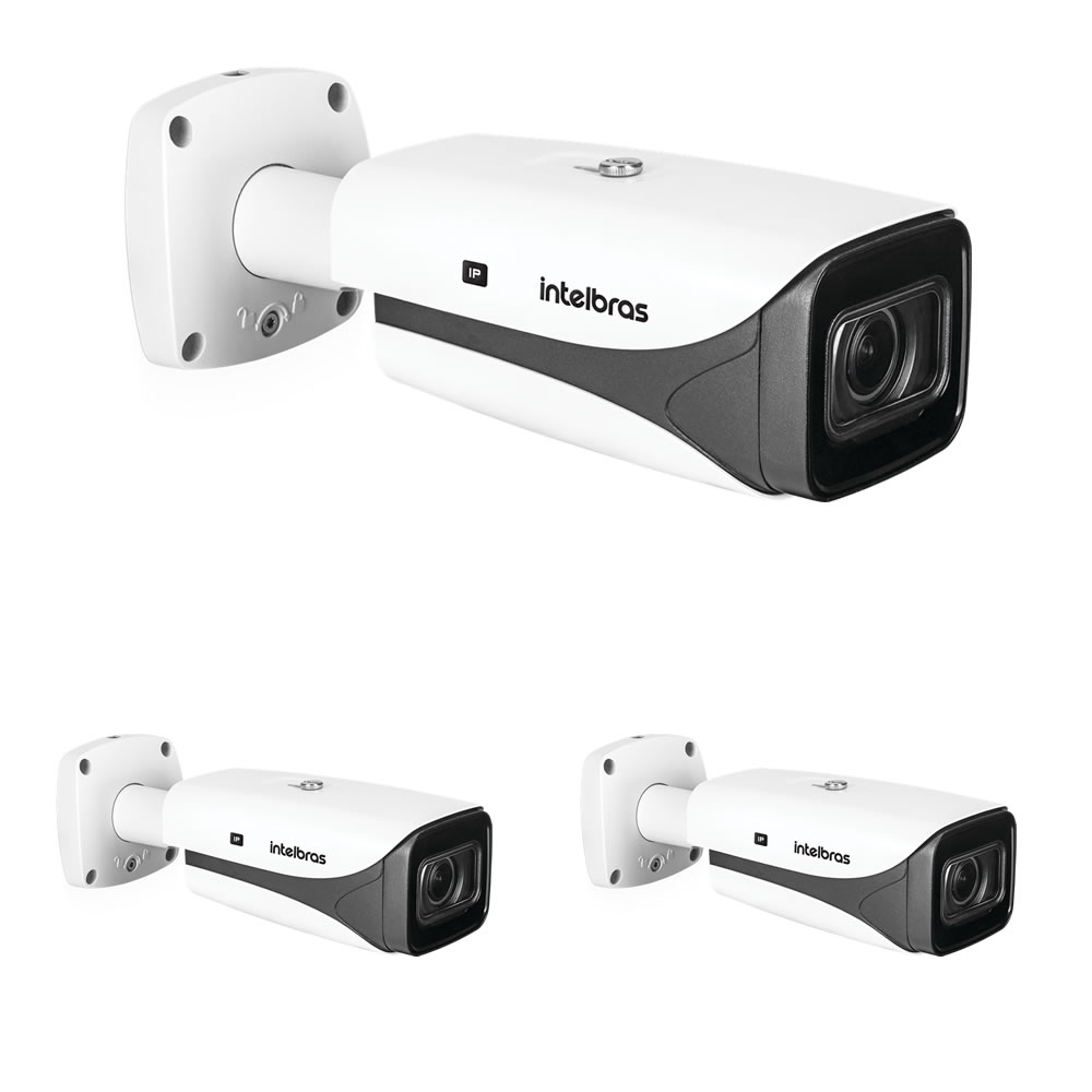 Kit 3 Câmeras IP 5 Megapixels 2.7 a 13,5mm 50m Inteligência Artificial VIP 5550 Z IA Intelbras