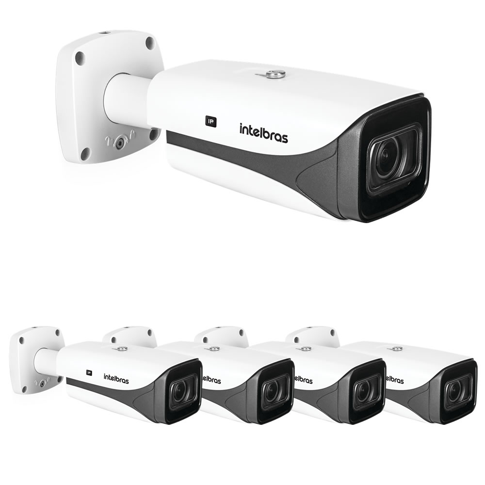 Kit 5 Câmeras IP 5 Megapixels 2.7 a 13,5mm 50m Inteligência Artificial VIP 5550 Z IA Intelbras