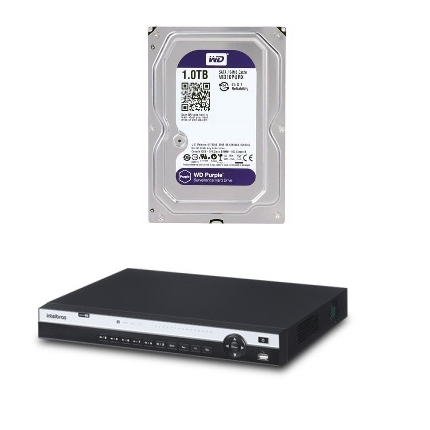 Kit DVR 16 Ch Multi HD MHDX 5016  + HD 1 TB Purple Intelbras
